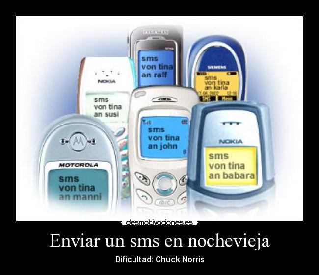 Enviar un sms en nochevieja -