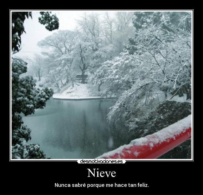 Nieve - Nunca sabré porque me hace tan feliz.