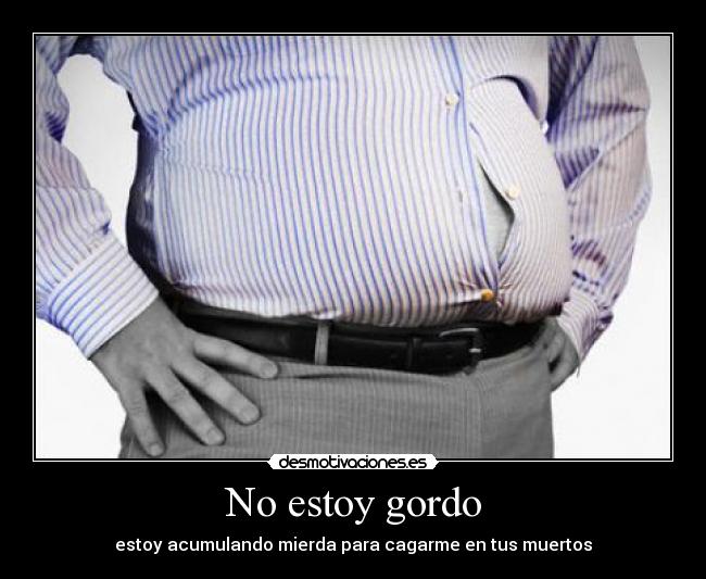 No estoy gordo - estoy acumulando mierda para cagarme en tus muertos