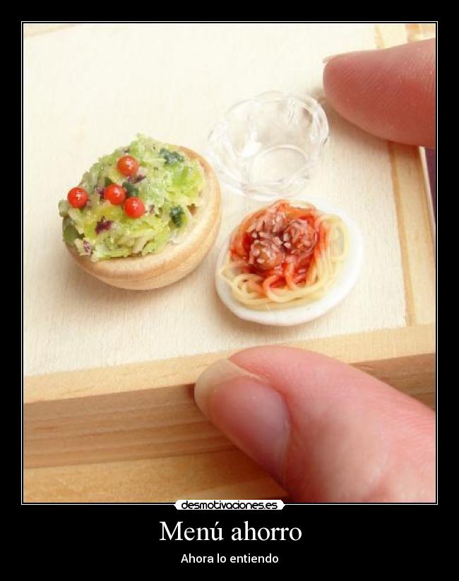 Menú ahorro - Ahora lo entiendo