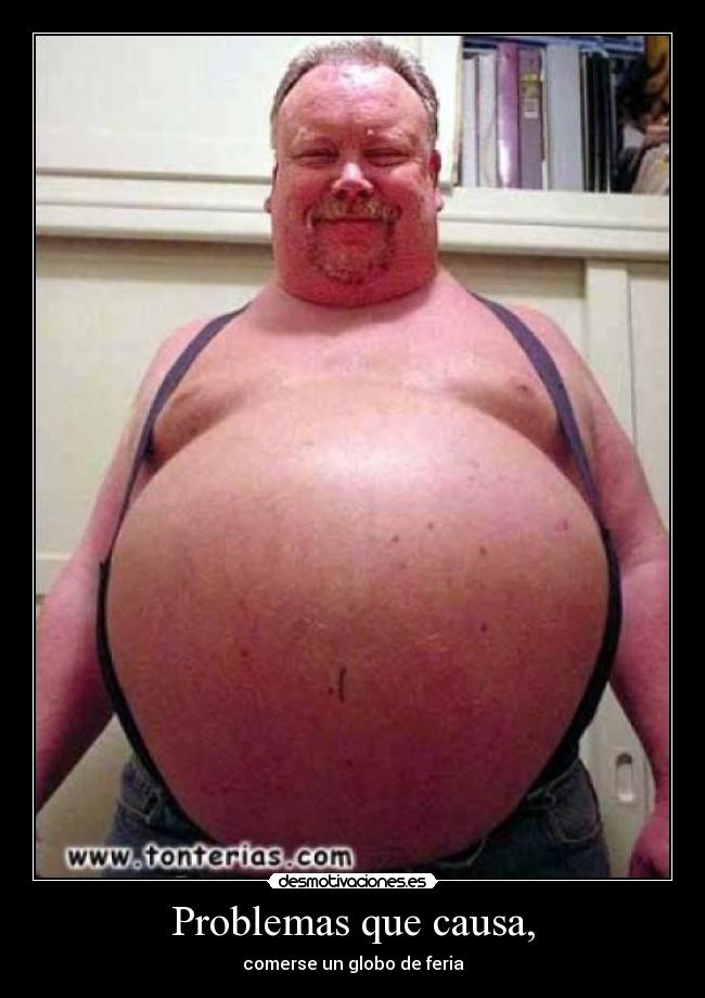 Problemas que causa, - comerse un globo de feria