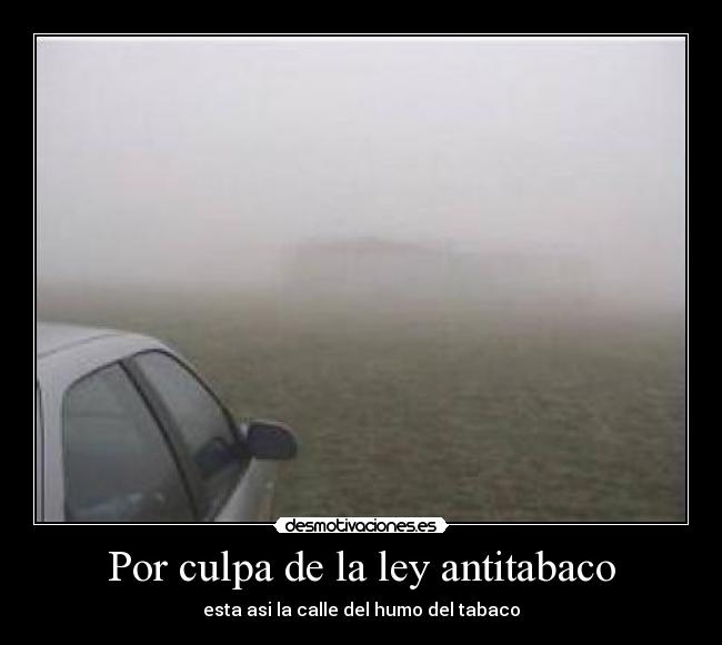 Por culpa de la ley antitabaco - esta asi la calle del humo del tabaco