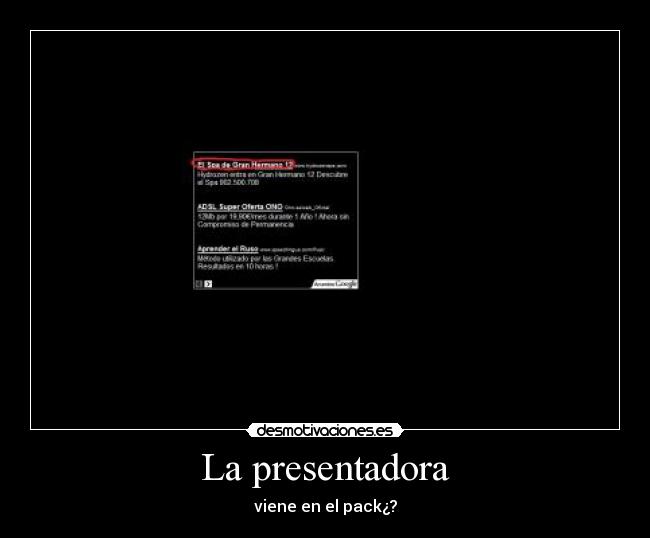 La presentadora - viene en el pack¿?