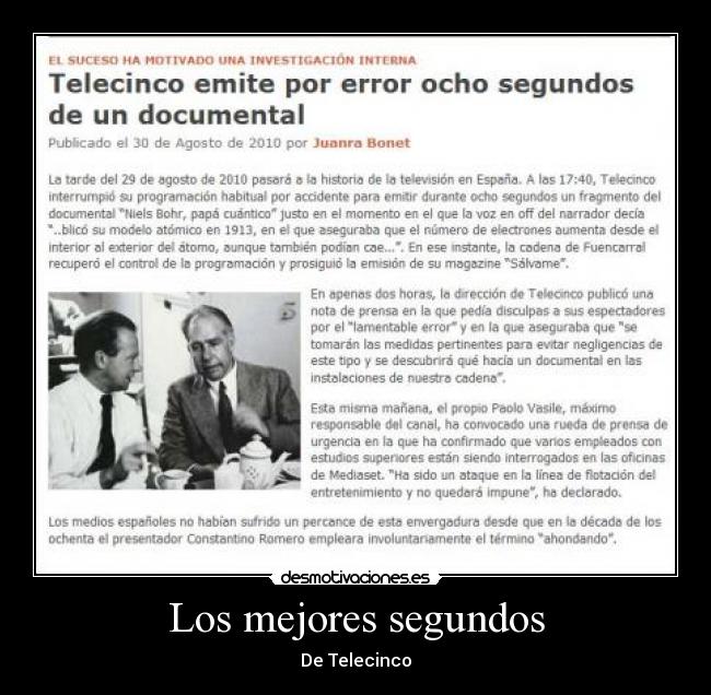 Los mejores segundos - De Telecinco