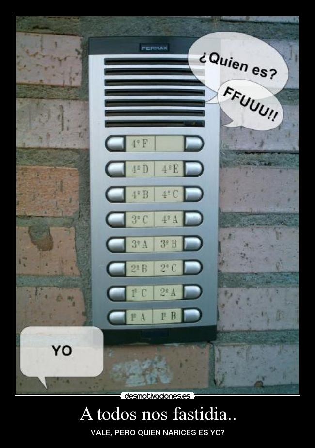 A todos nos fastidia.. - VALE, PERO QUIEN NARICES ES YO?