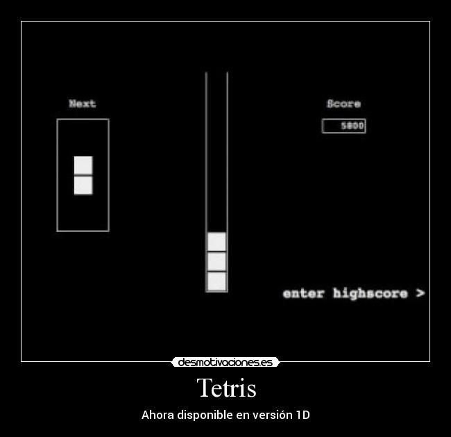 Tetris - Ahora disponible en versión 1D