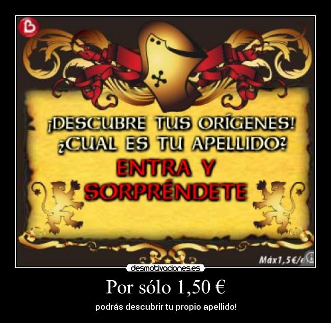 Por sólo 1,50 € -