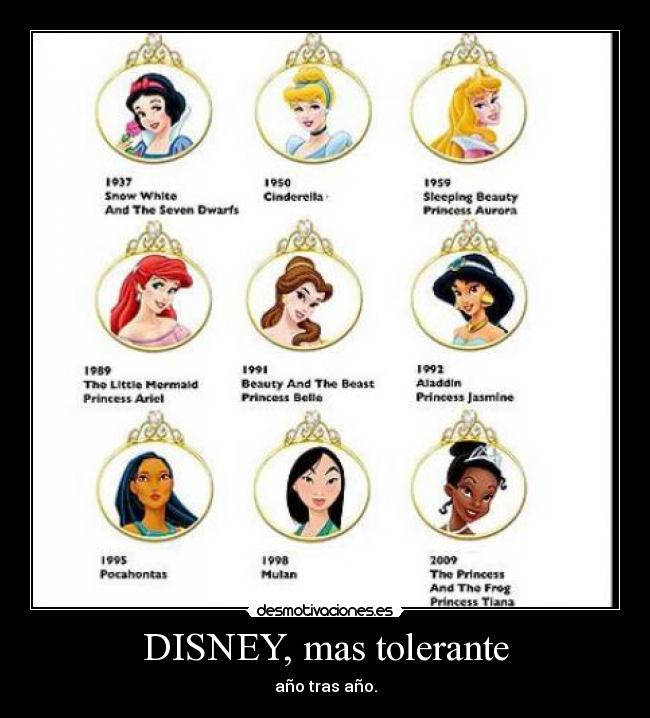 DISNEY, mas tolerante - año tras año.