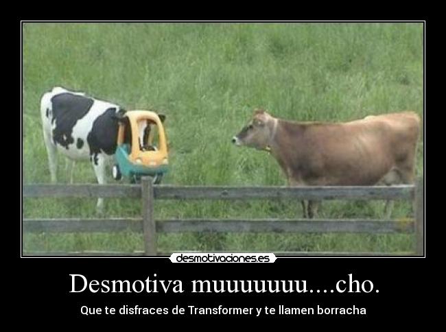 Desmotiva muuuuuuu....cho. - Que te disfraces de Transformer y te llamen borracha
