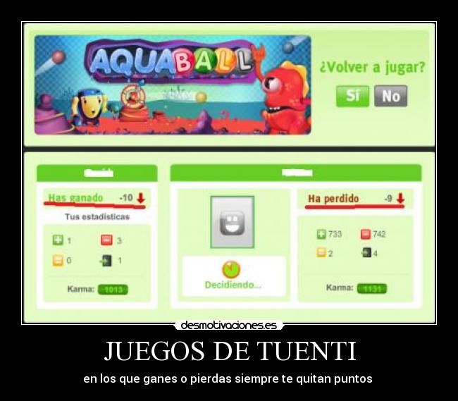 JUEGOS DE TUENTI - en los que ganes o pierdas siempre te quitan puntos