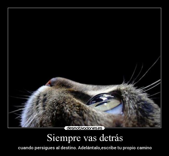 Siempre vas detrás - cuando persigues al destino. Adelántalo,escribe tu propio camino