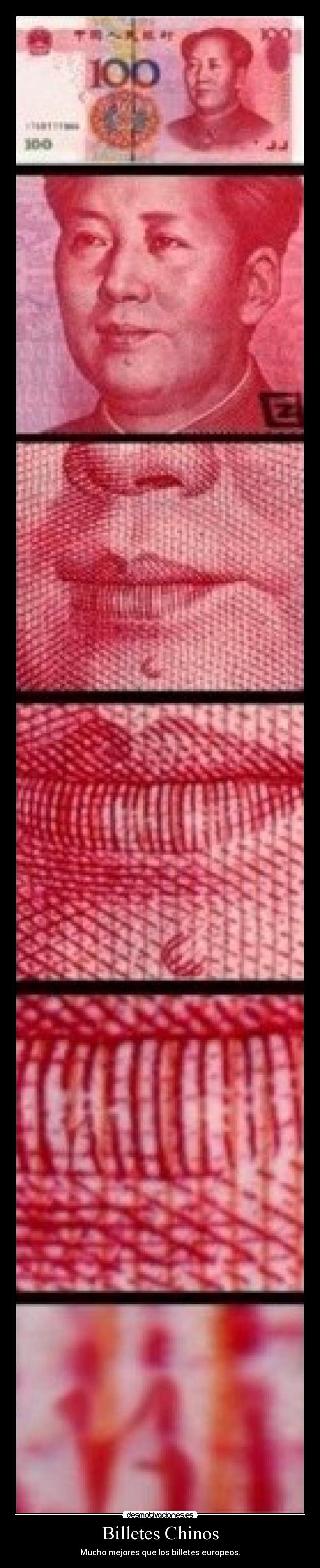 Billetes Chinos - Mucho mejores que los billetes europeos.