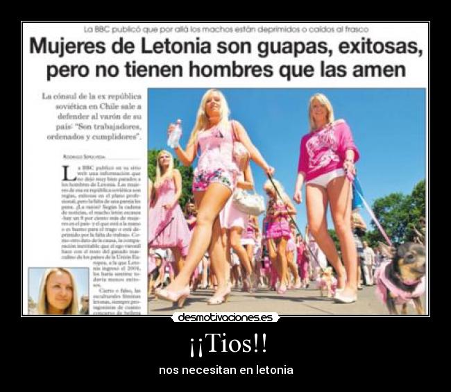 ¡¡Tios!! - nos necesitan en letonia