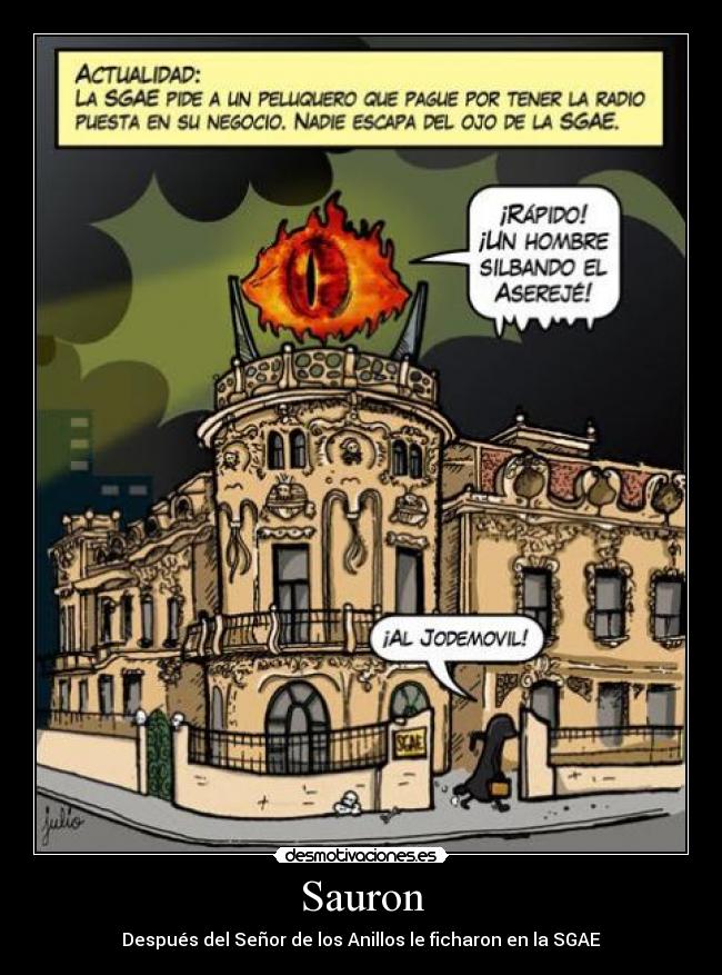 carteles sgae sauron desmotivaciones