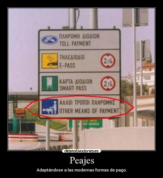 Peajes - Adaptándose a las modernas formas de pago.