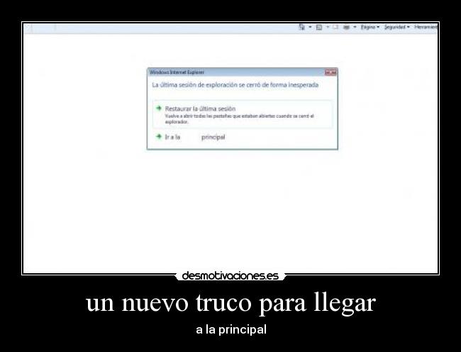 un nuevo truco para llegar - a la principal