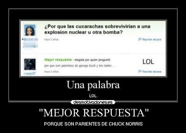 MEJOR RESPUESTA - PORQUE SON PARIENTES DE CHUCK NORRIS