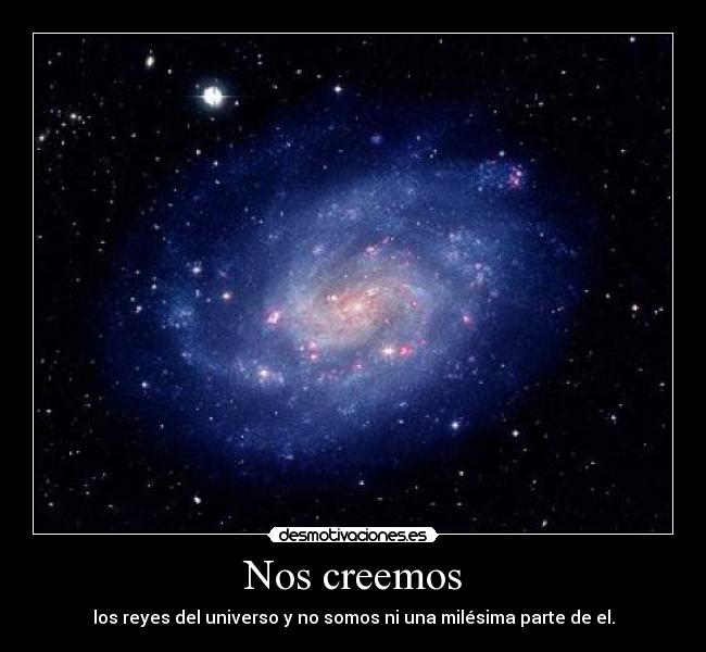 Nos creemos - los reyes del universo y no somos ni una milésima parte de el.