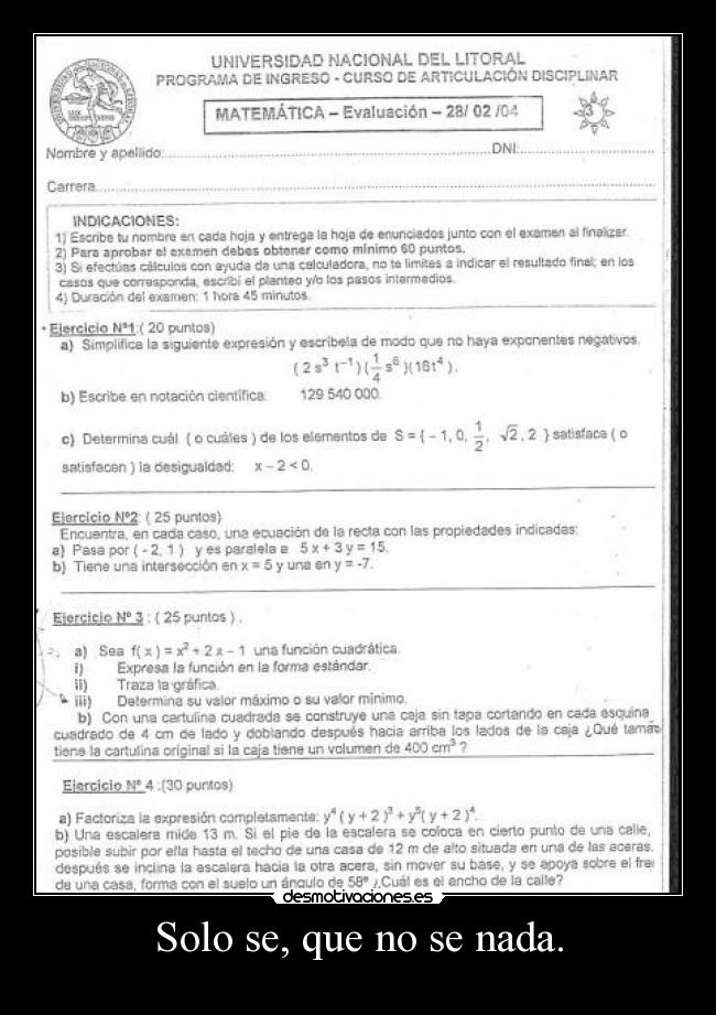 Solo se, que no se nada. - 