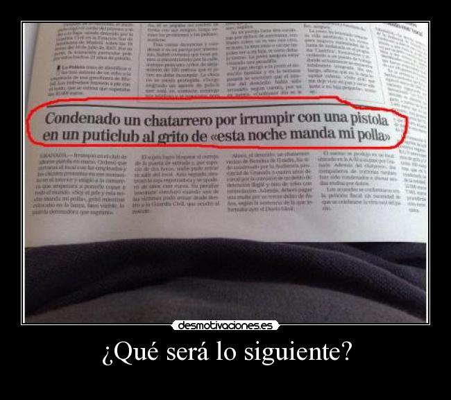 ¿Qué será lo siguiente? -