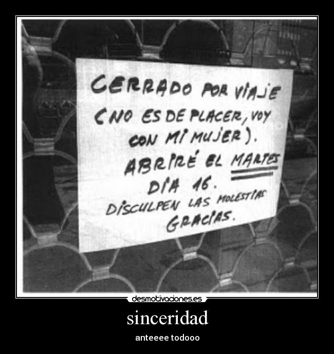 sinceridad -