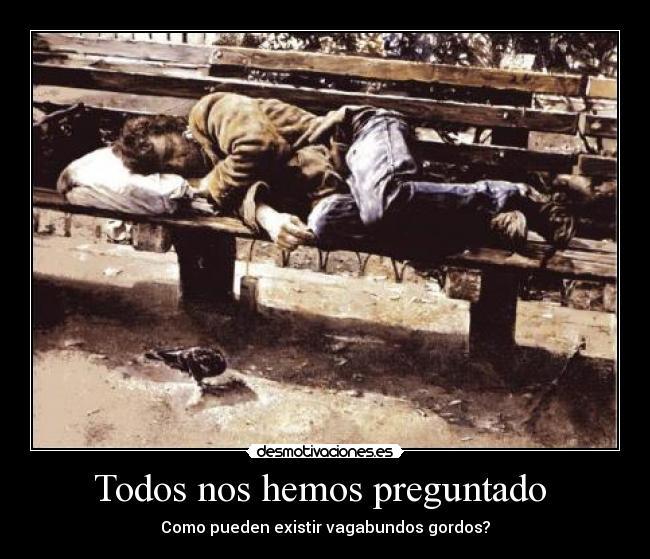 Todos nos hemos preguntado - Como pueden existir vagabundos gordos?
