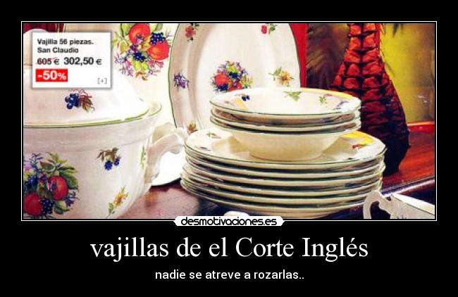 vajillas de el Corte Inglés -