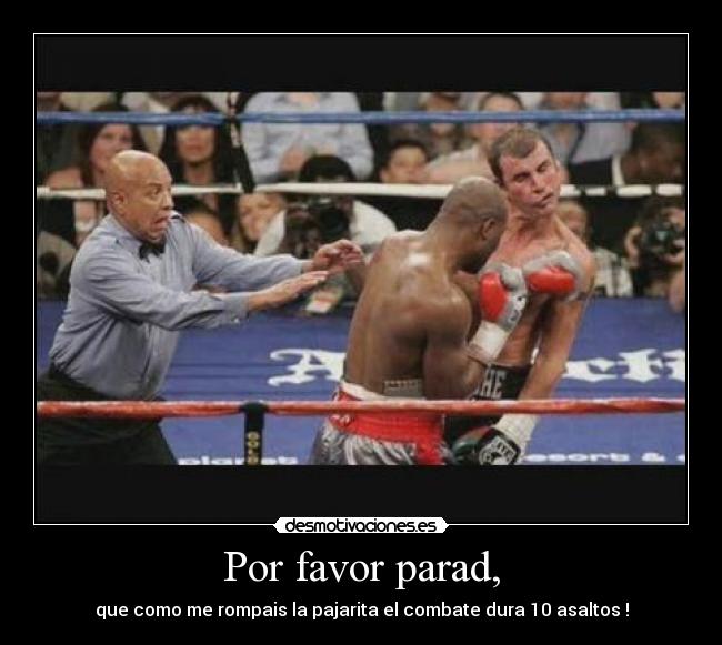 Por favor parad, - que como me rompais la pajarita el combate dura 10 asaltos !