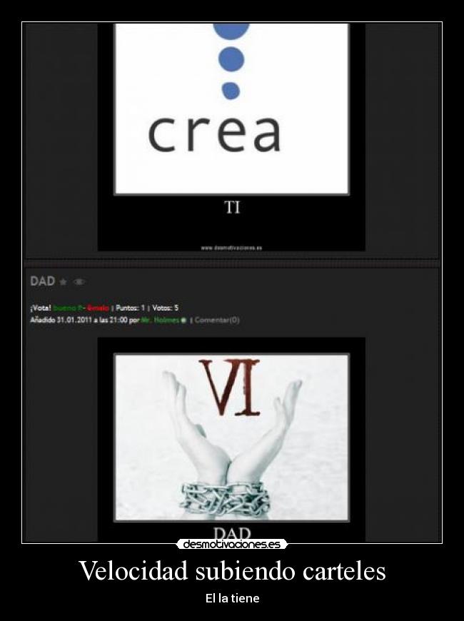Velocidad subiendo carteles - El la tiene