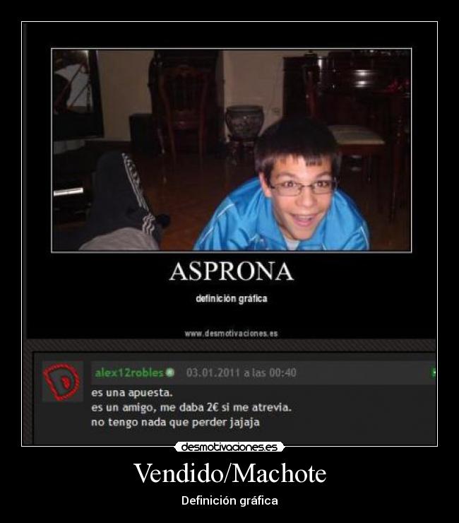 Vendido/Machote - Definición gráfica