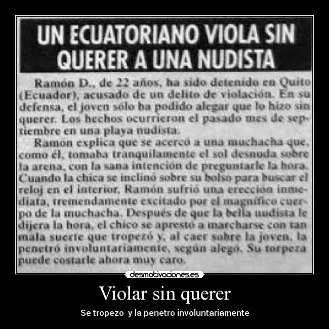 Violar sin querer -