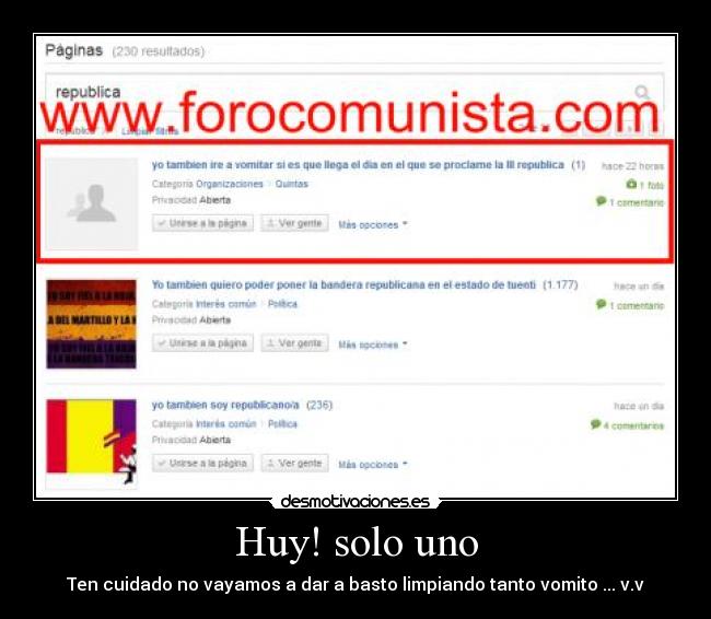 Huy! solo uno - Ten cuidado no vayamos a dar a basto limpiando tanto vomito ... v.v