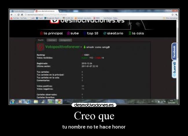 Creo que - tu nombre no te hace honor