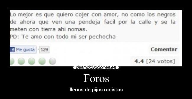 Foros - llenos de pijos racistas