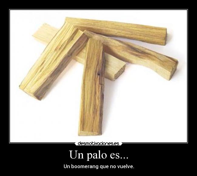 Un palo es... - Un boomerang que no vuelve.