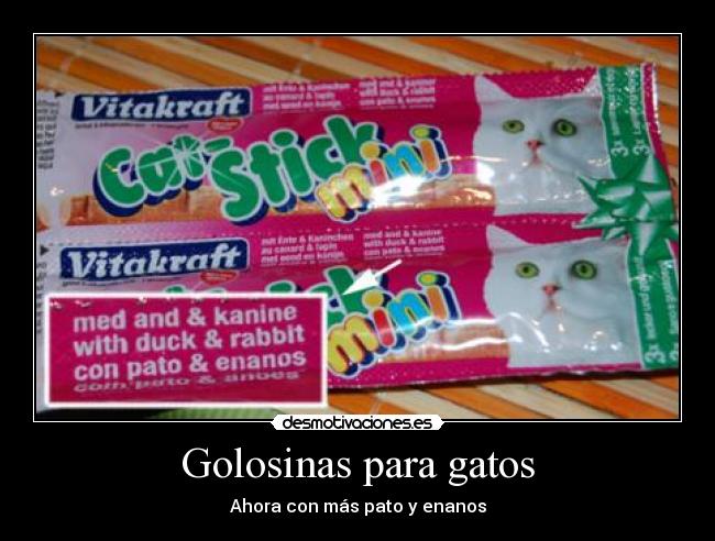 Golosinas para gatos - Ahora con más pato y enanos