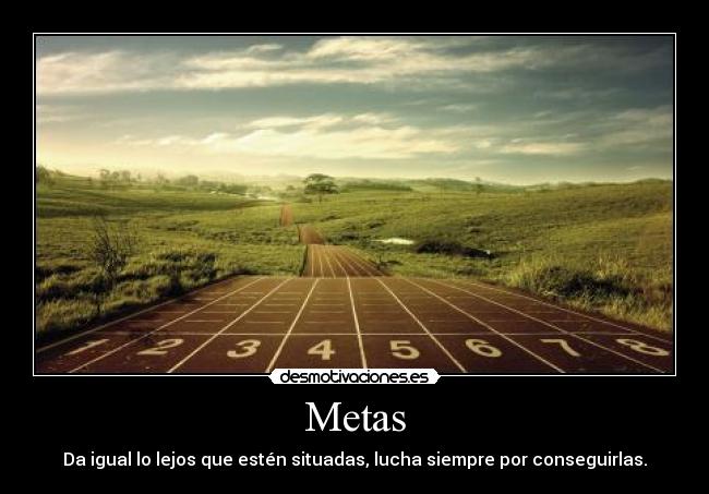 Metas - Da igual lo lejos que estén situadas, lucha siempre por conseguirlas.