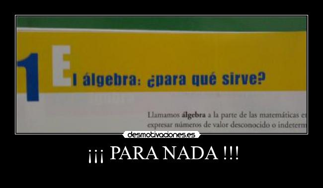 ¡¡¡ PARA NADA !!! -