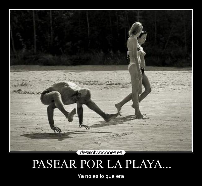 carteles pasear por playa desmotivaciones