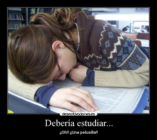 Debería estudiar... - ¡¡Oh!! ¡¡Una pelusilla!!