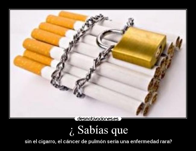 ¿ Sabías que - sin el cigarro, el cáncer de pulmón sería una enfermedad rara?