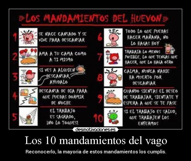 Los 10 mandamientos del vago - 