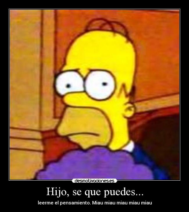 Hijo, se que puedes... - leerme el pensamiento. Miau miau miau miau miau