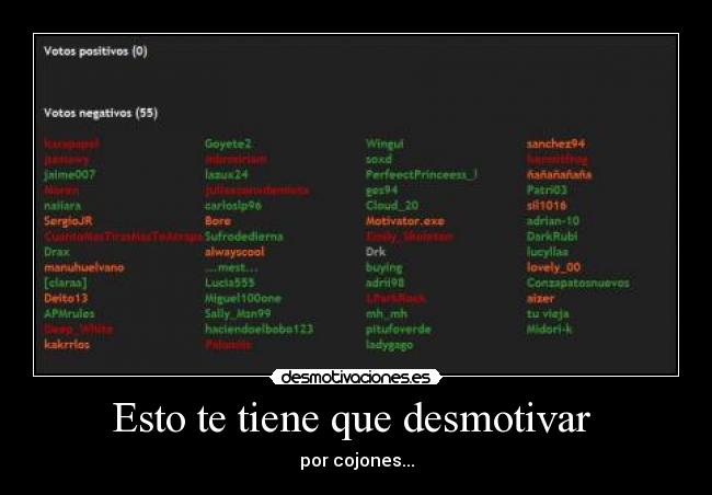 Esto te tiene que desmotivar  - 