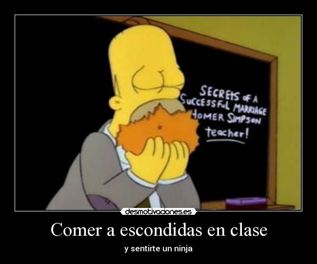 Comer a escondidas en clase - y sentirte un ninja