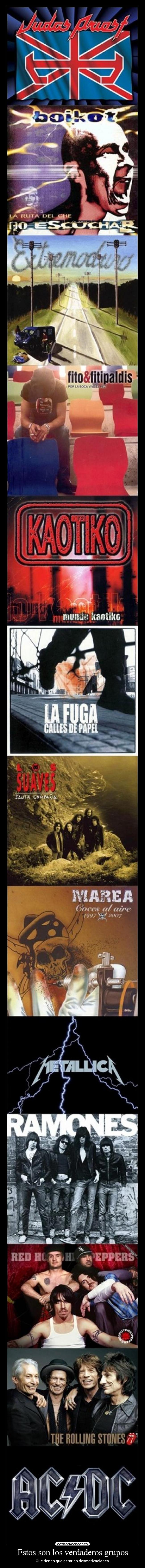 carteles acdc the rolling stones the ramones red hot chili peppers metallica marea los suaves fuga desmotivaciones