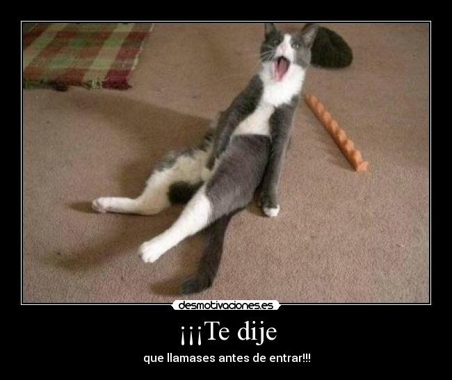 ¡¡¡Te dije - que llamases antes de entrar!!!