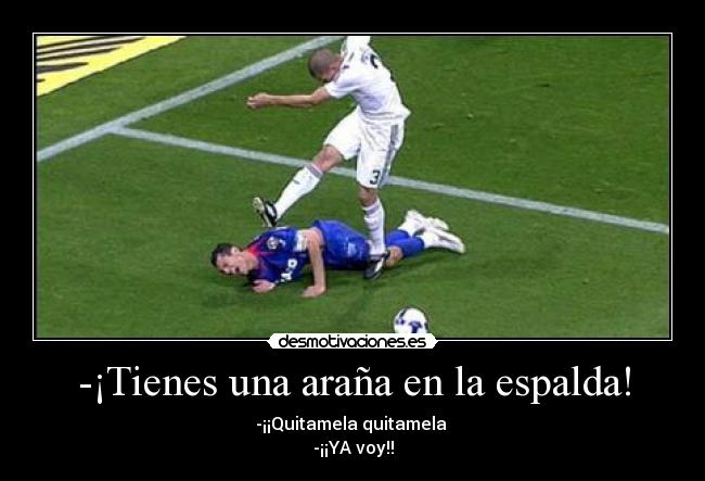 -¡Tienes una araña en la espalda! - -¡¡Quitamela quitamela
-¡¡YA voy!!