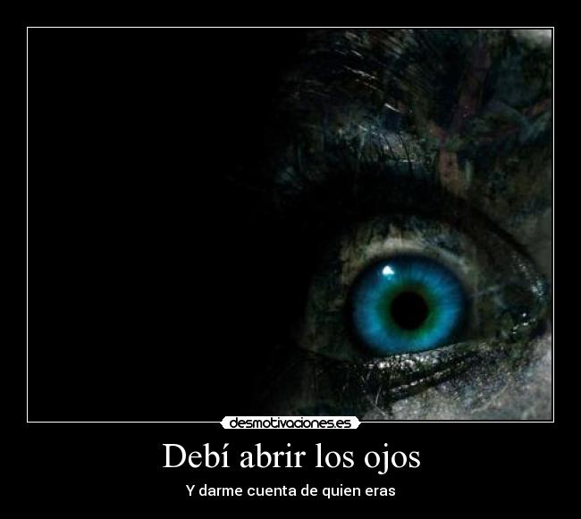 Debí abrir los ojos - Y darme cuenta de quien eras