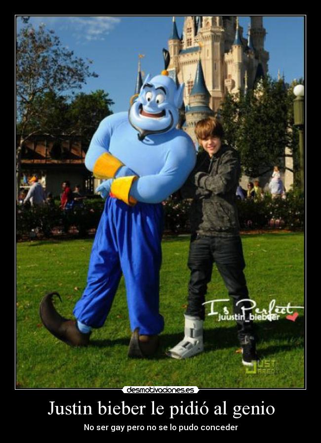 Justin bieber le pidió al genio - 
